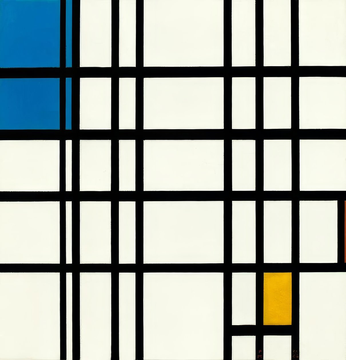 Rytmen til de rette linjene av Piet Mondrian