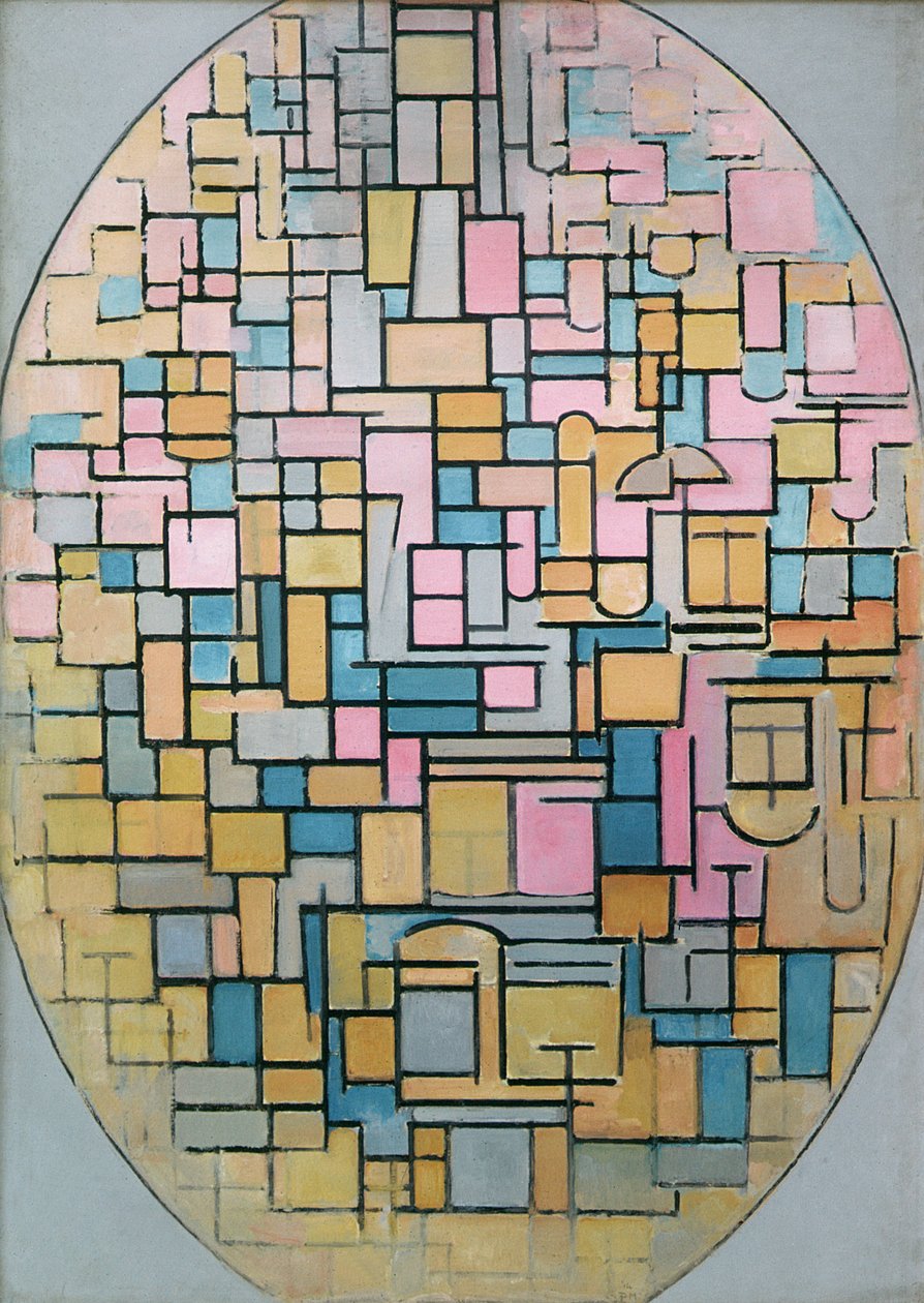 Tableau III: Komposisjon i oval, 1914 av Piet Mondrian