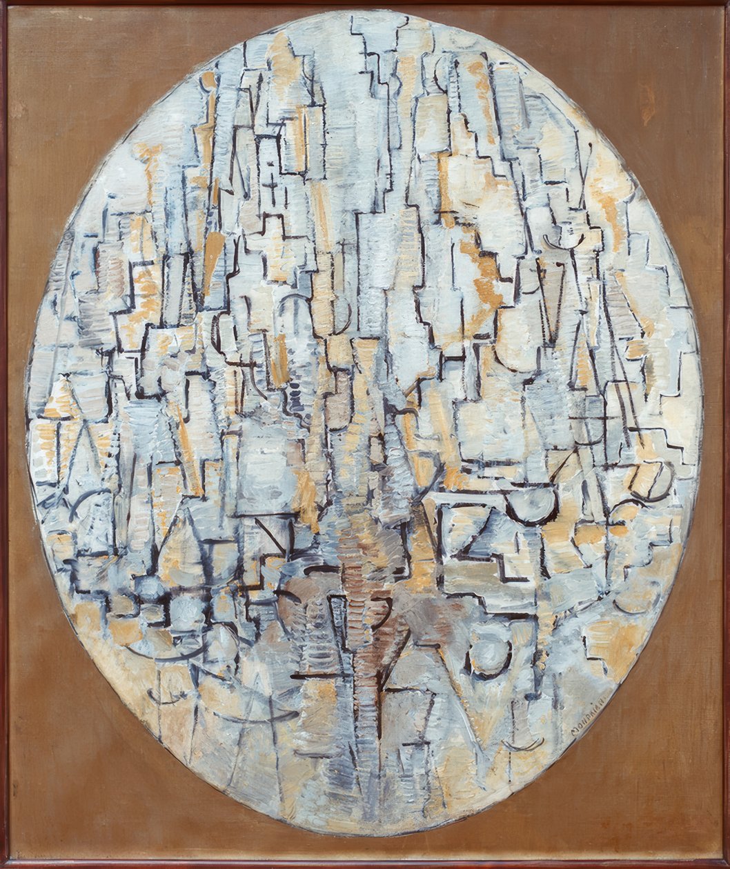 Tableau nr. 3; Komposisjon i ovalen av Piet Mondrian