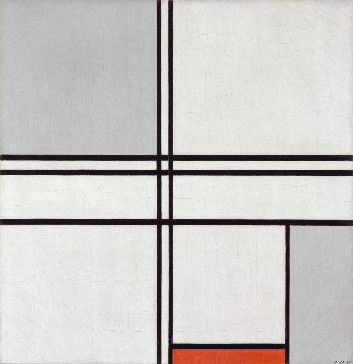Komposisjon (nr. 1) Grå-Rød av Piet Mondrian
