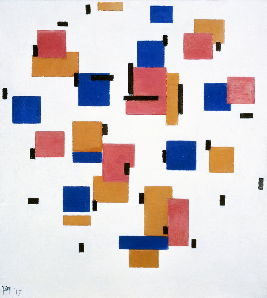 Komposisjon i farge B av Piet Mondrian