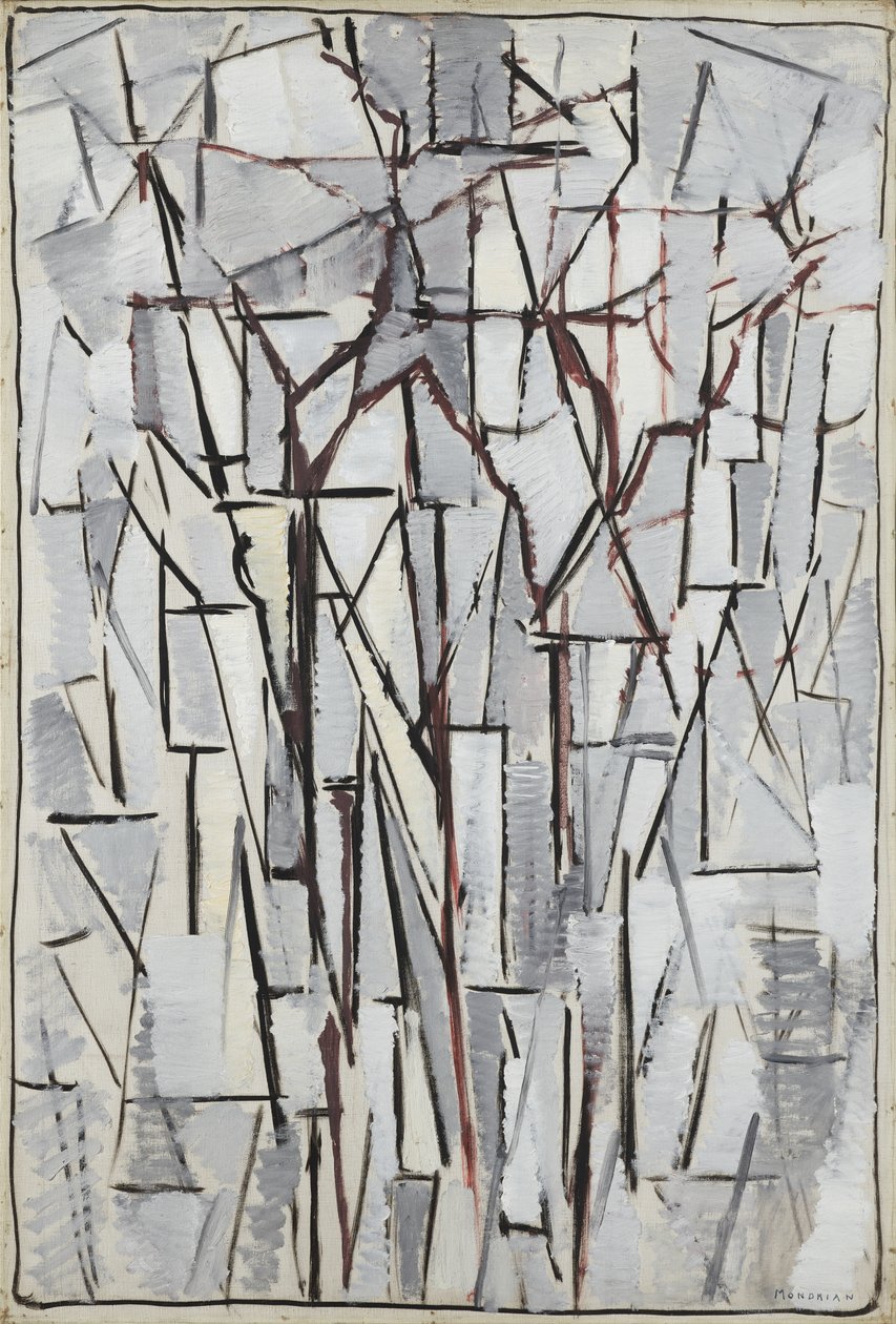 Komposisjonstre 2, 1912-13 av Piet Mondrian
