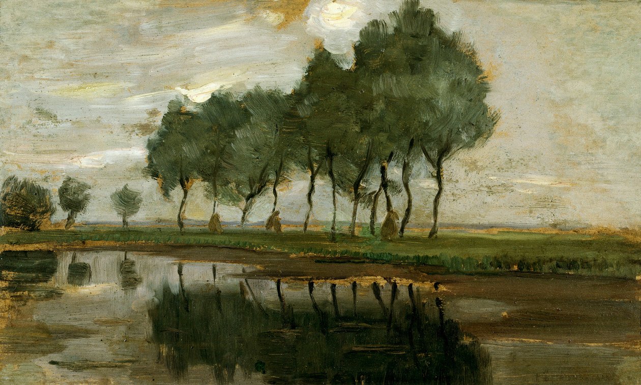 Landskap av trær nær Gein av Piet Mondrian
