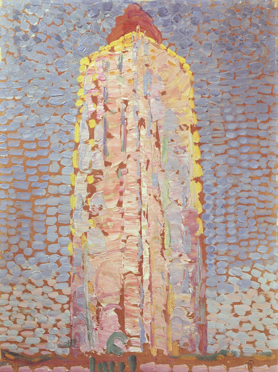 Fyr ved Westkapelle i Orange av Piet Mondrian