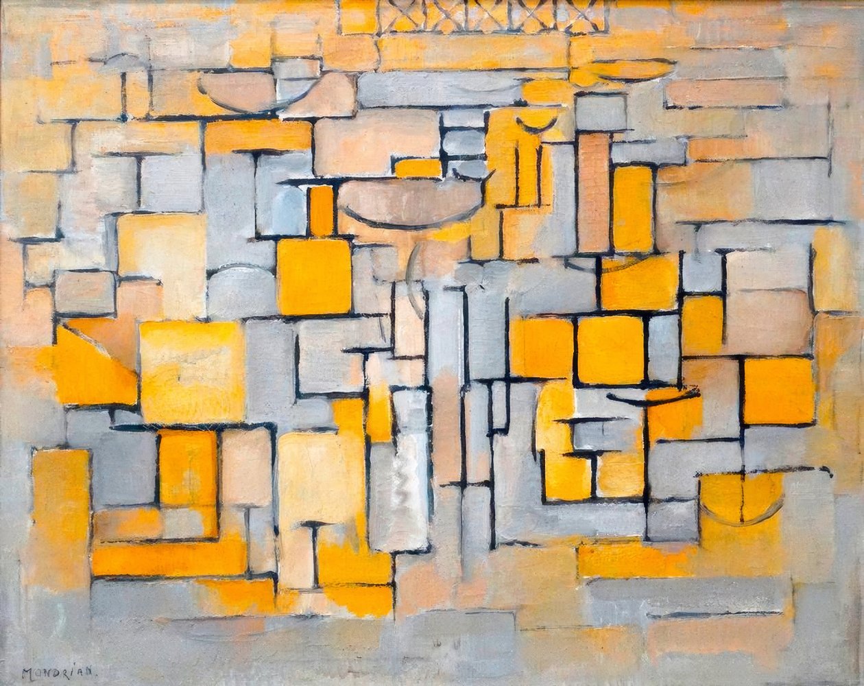 Maleri nr. 8 (olje på lerret) av Piet Mondrian