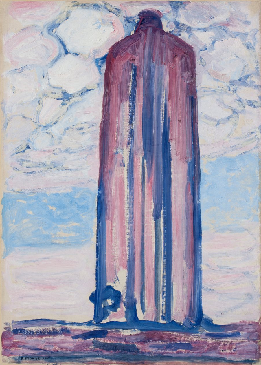 Fyret i Westkapelle, 1908. av Piet Mondrian