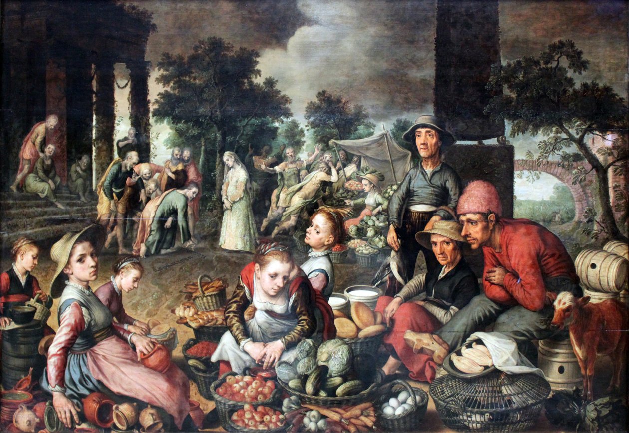 Markedsscene med Kristus og ekteskapsbryteren av Pieter Aertsen