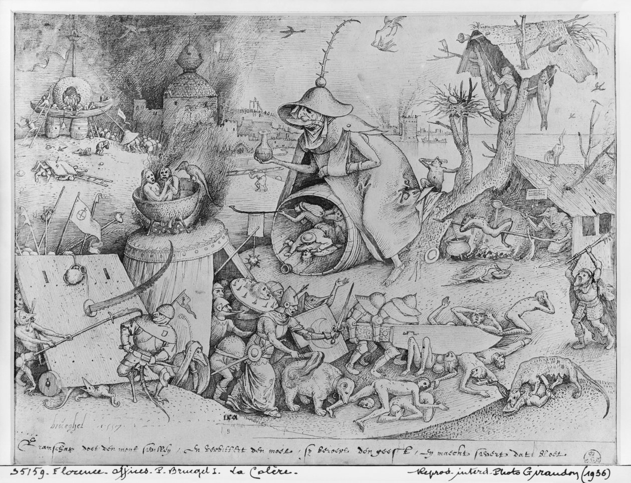 Anger, 1557 (faksimile) av Pieter Bruegel the Elder