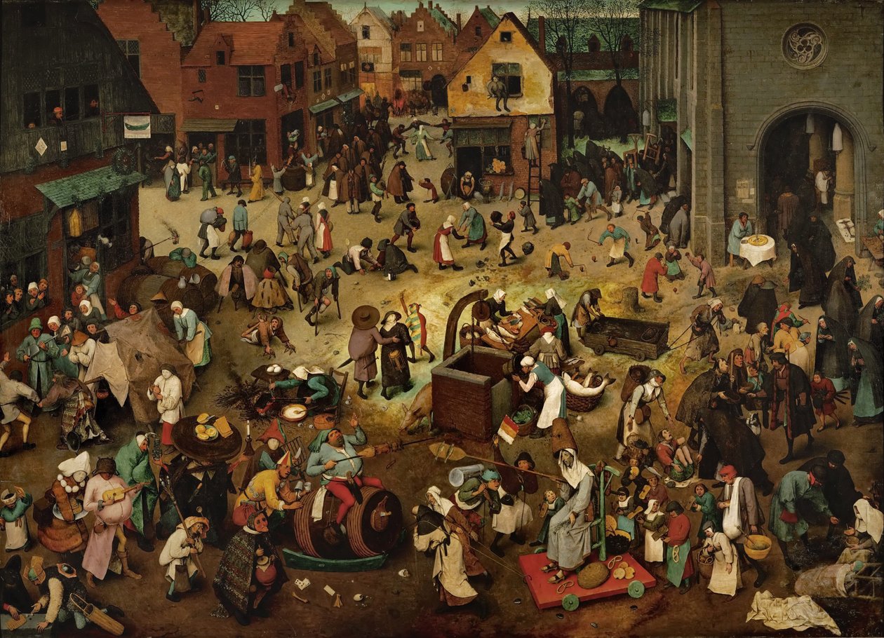 Kamp mellom karneval og fasten, 1559 (olje på eikepanel) av Pieter Bruegel the Elder