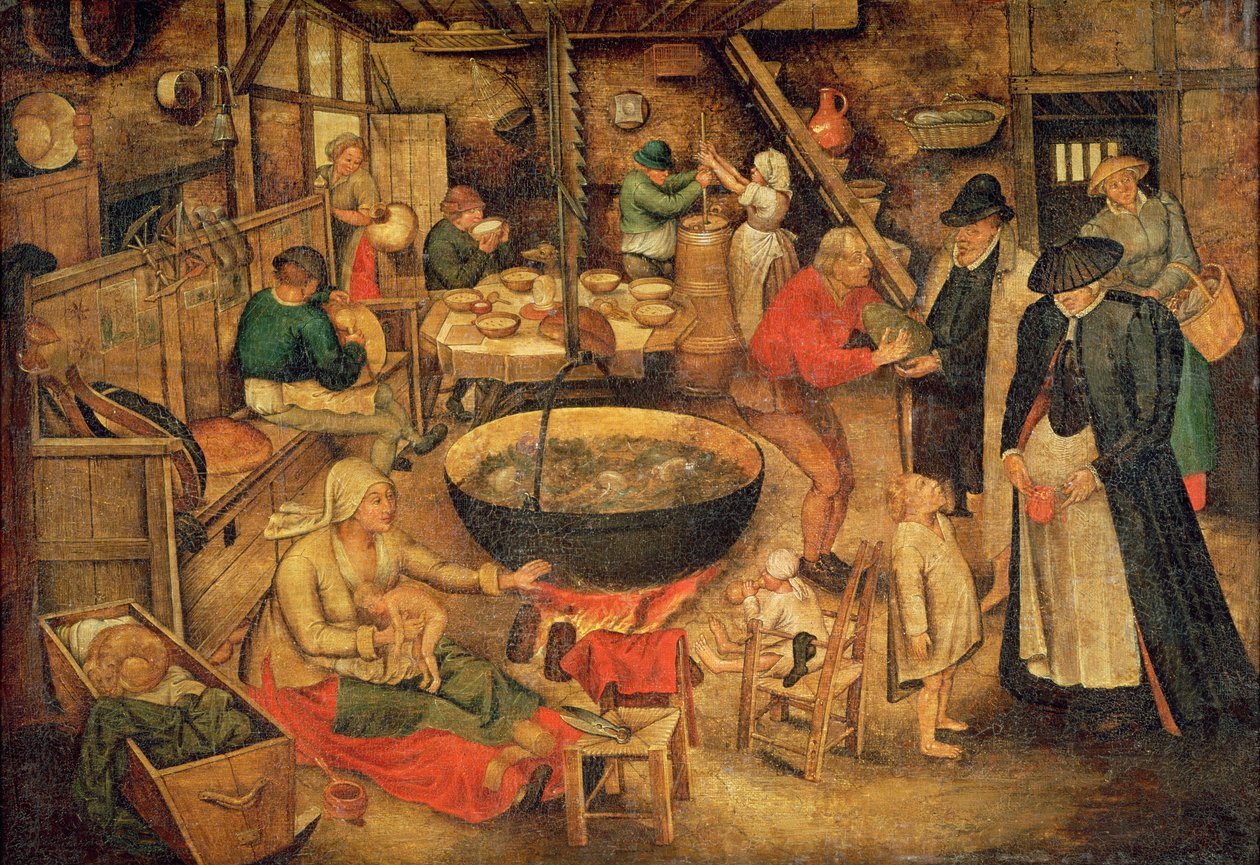 Interiør i et gårdshus av Pieter Bruegel the Elder