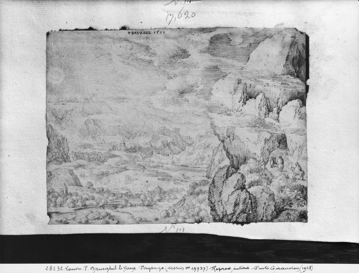 Landskap, 1560 (penn og blekk på papir) av Pieter Bruegel the Elder