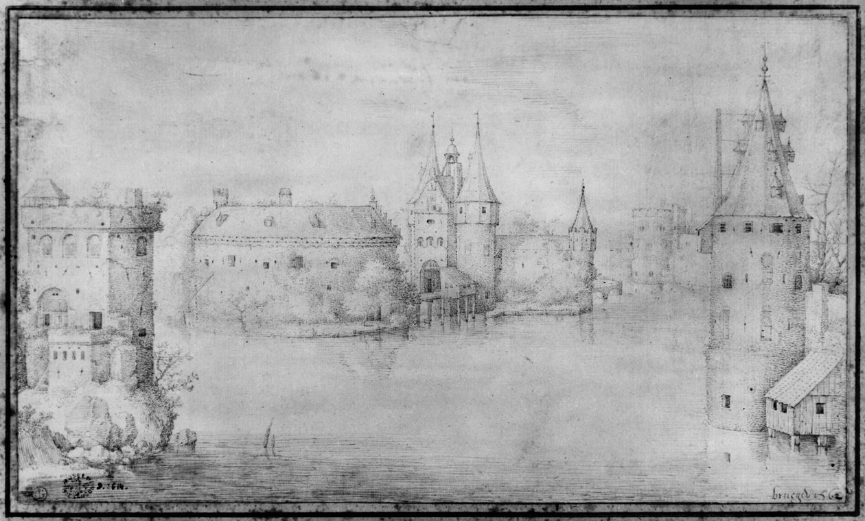 Liten befestet øy, Amsterdam, 1562 av Pieter Bruegel the Elder