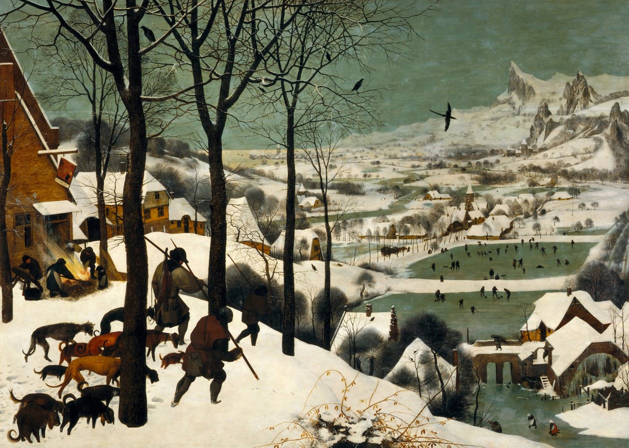 Månedlig syklus, scene: Jegerne i snøen vinter av Pieter Bruegel the Elder