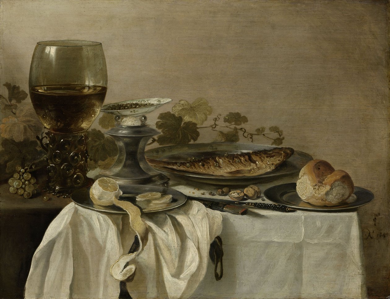 Stilleben med en fisk, 1647 av Pieter Claesz