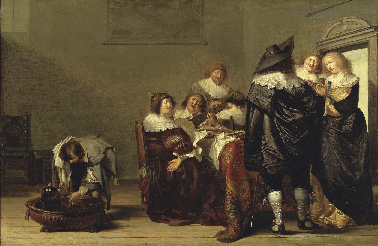 Selskapet lager musikk av Pieter Codde