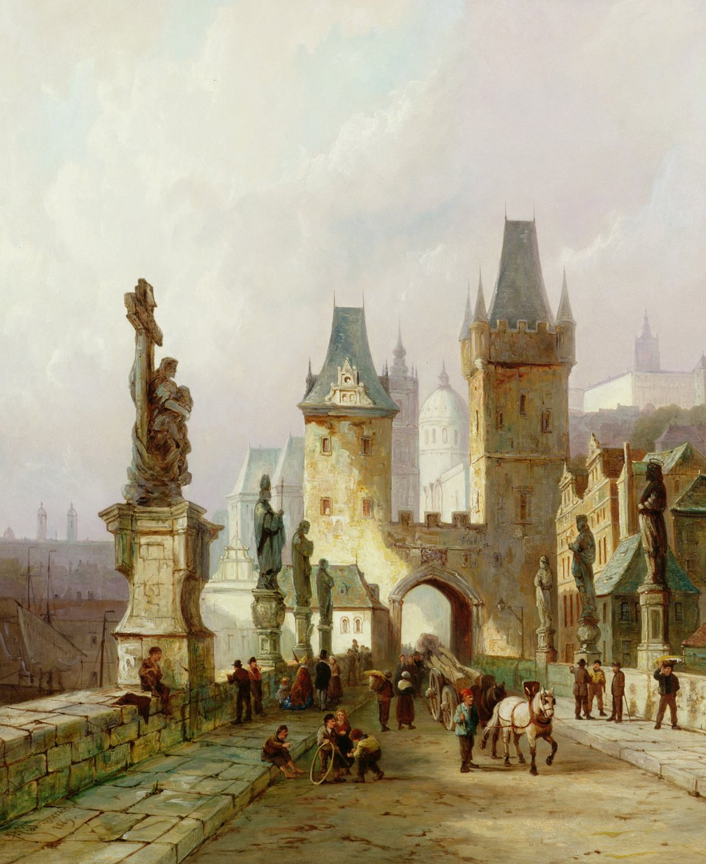 Karlsbroen, Praha av Pieter Cornelis Dommerson