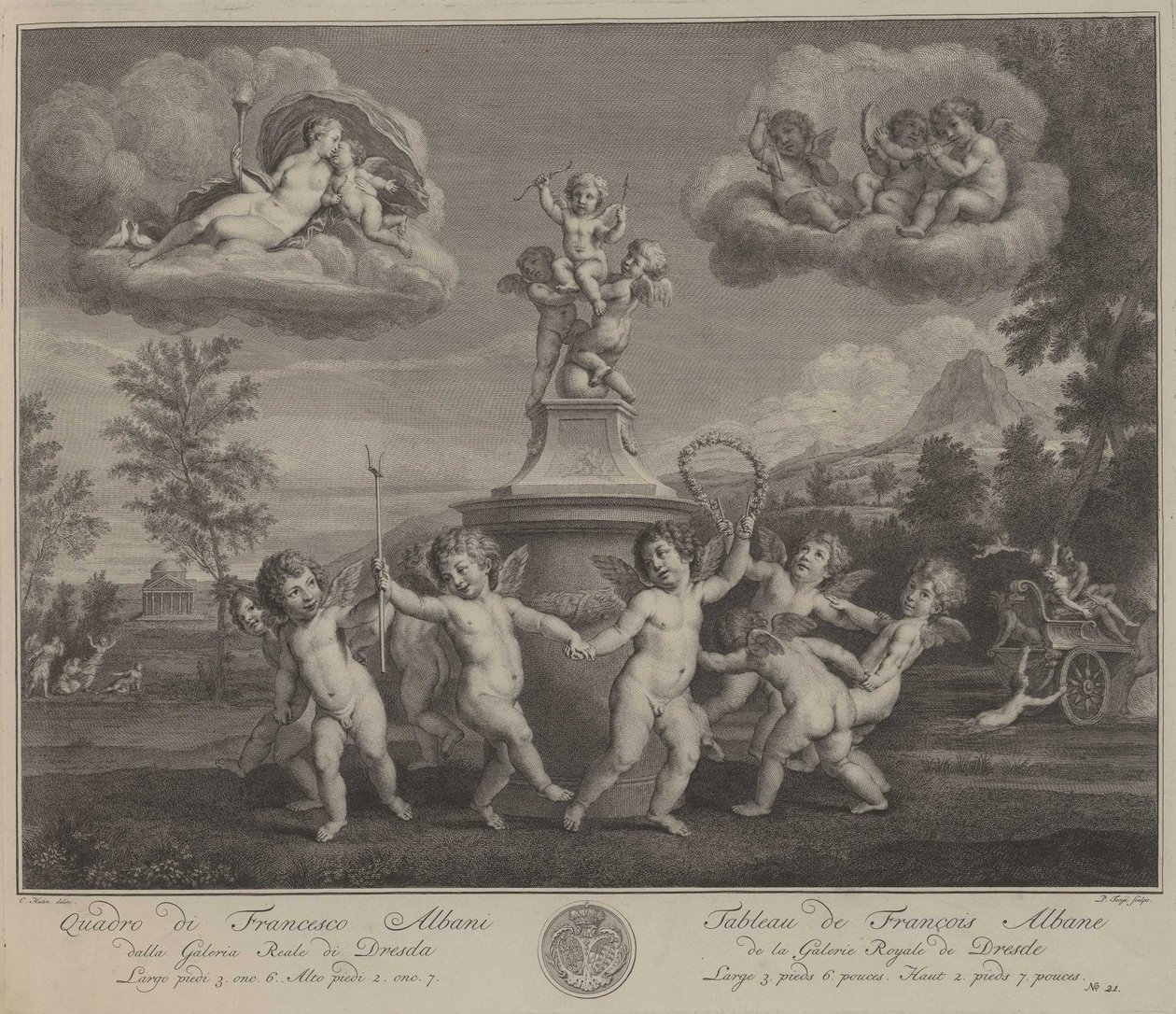 Amorettentanz av Pieter Tanjé nach Francesco Albani
