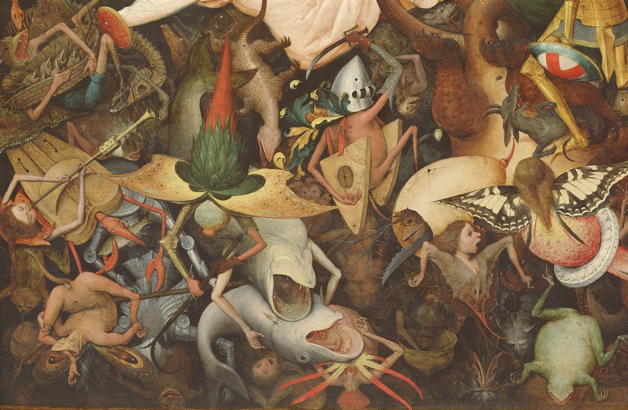 The Fall of the Rebel Angels, 1562 olje på paneldetalj av 74037 av Pieter Bruegel the Elder