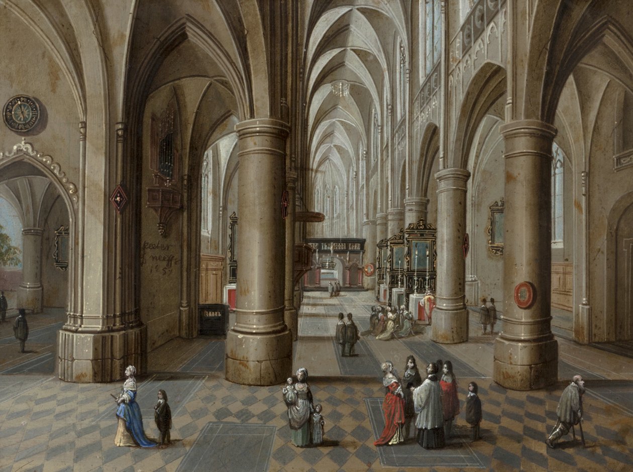Et katedralinteriør, 1657 av Pieter the Elder Neeffs