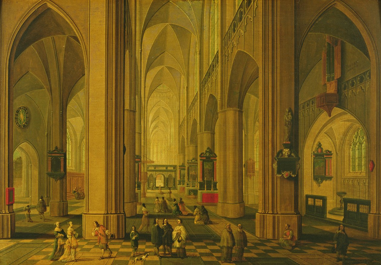 Interiør av en kirke i Antwerpen, ca. 1660 av Pieter the Elder Neeffs