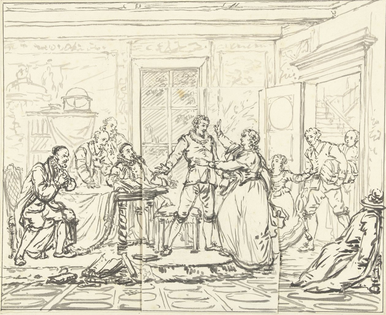 Scenescene fra Jacob Simonsz de Rijk av Pieter Bartholomeusz. Barbiers