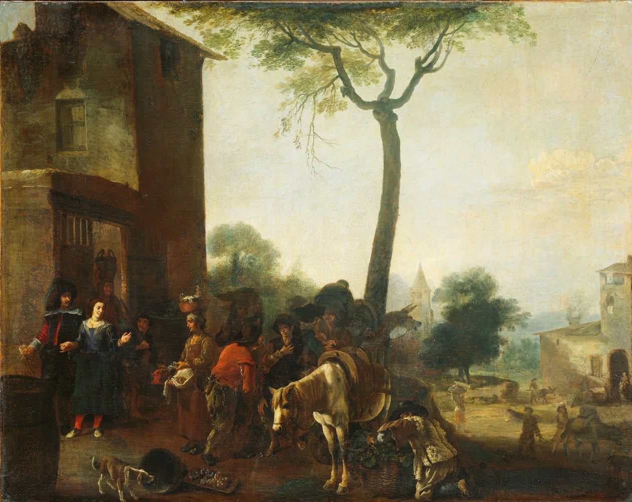 Høsting av vinstokkene av Pieter Bodding van Laer (manner of)