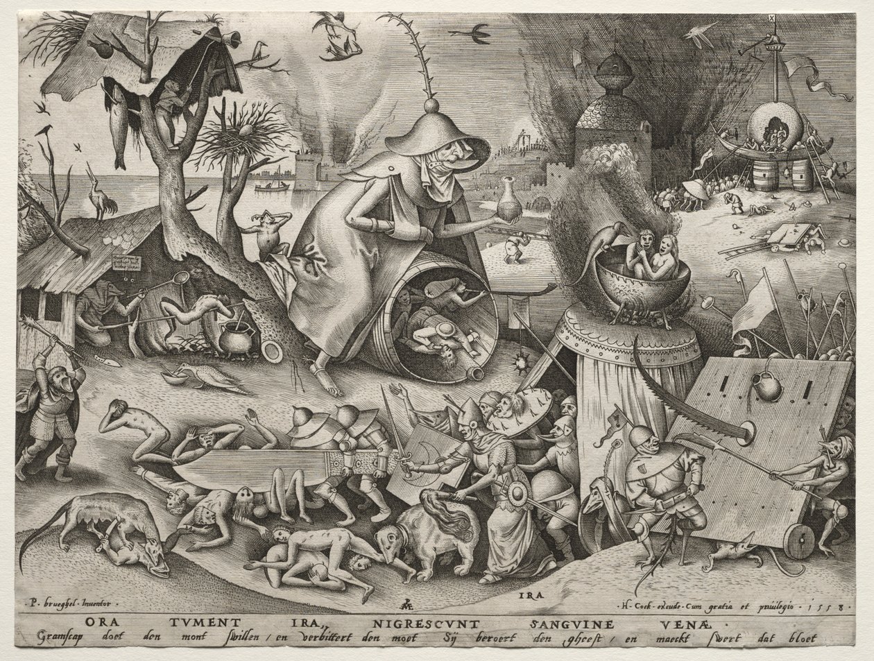 De syv dødssyndene: sinne. av Pieter Bruegel the Elder
