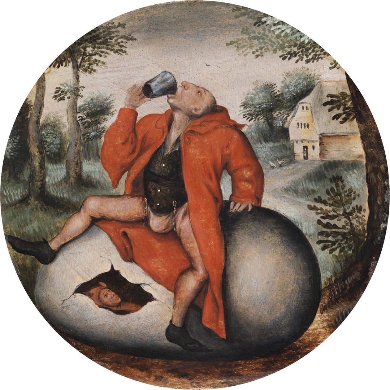 Fylliken på et egg. av Pieter Brueghel the Younger