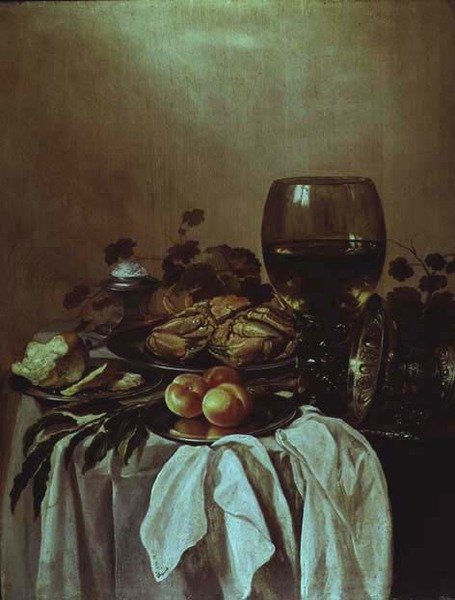 Stilleben med en krabbe av Pieter Claesz