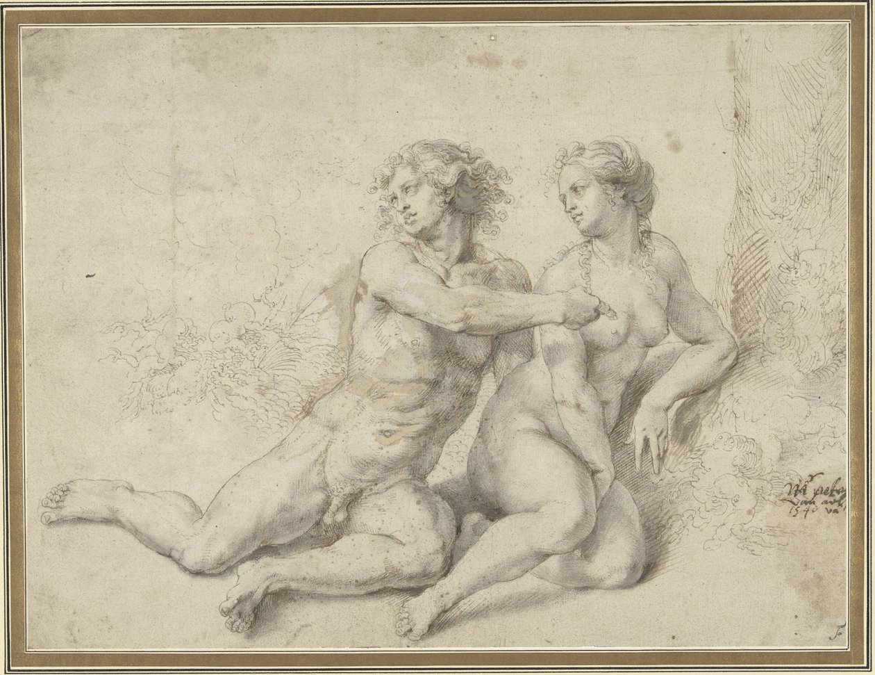 Fall, Adam og Eva av Pieter Coecke van Aelst (I)