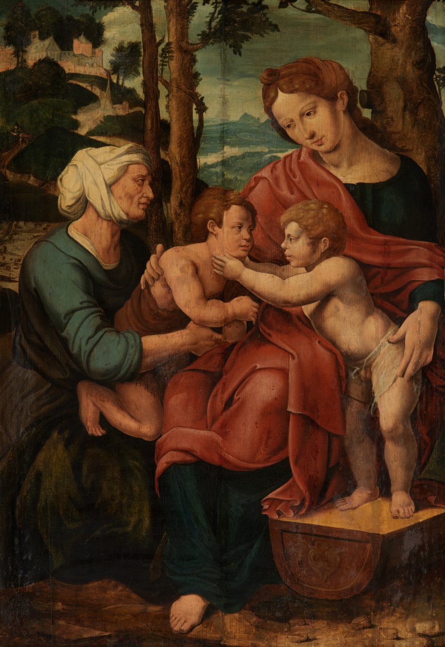 Holy Family (olje på panel) av Pieter Coecke van Aelst