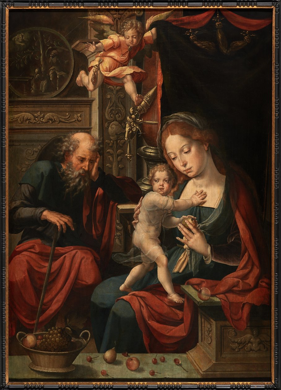 Holy Family (olje på panel) av Pieter Coecke van Aelst