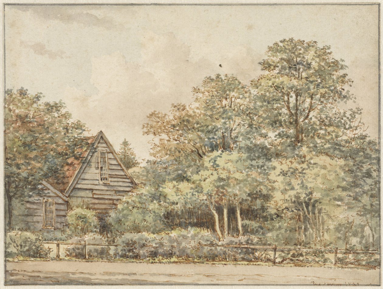 Hus i et skogsområde av Pieter Ernst Hendrik Praetorius