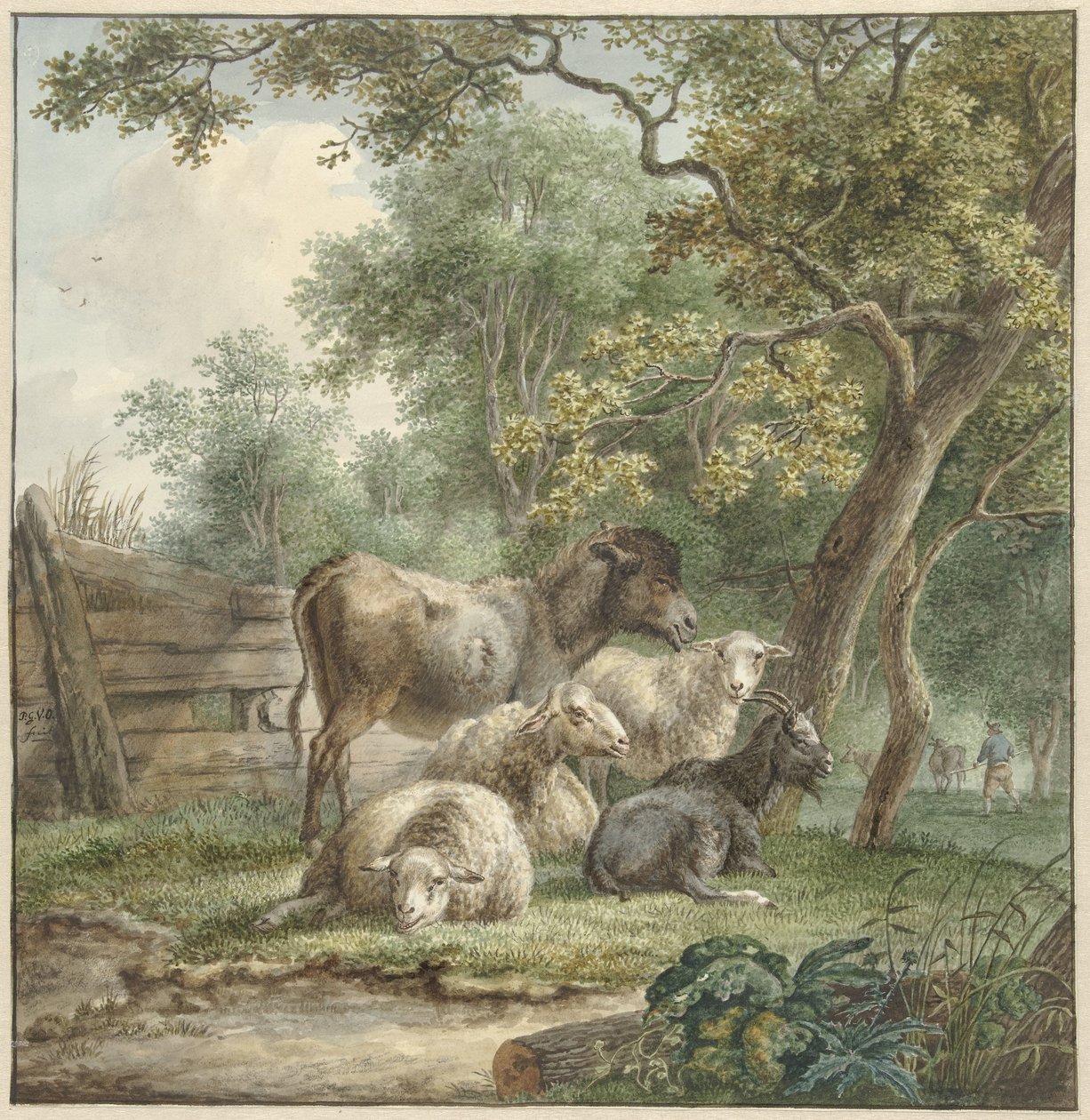Storfe i en frukthage av Pieter Gerardus van Os