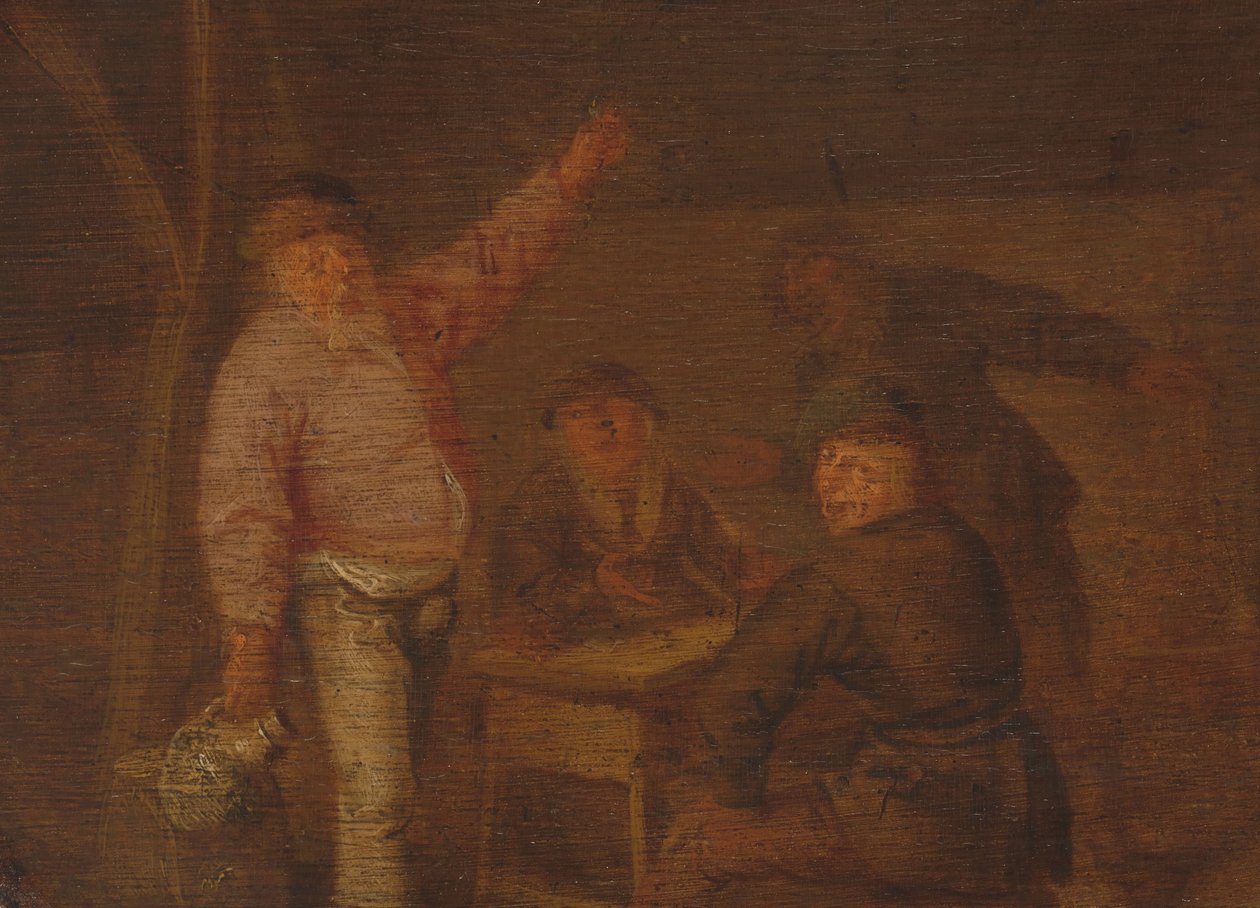 Bønder som drikker i en låve av Pieter Hermansz. Verelst