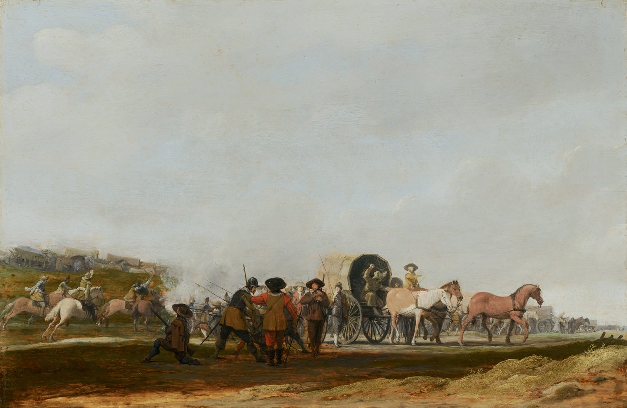 Bakholdsangrep for en hærkonvoi, 1631 av Pieter Jansz Post