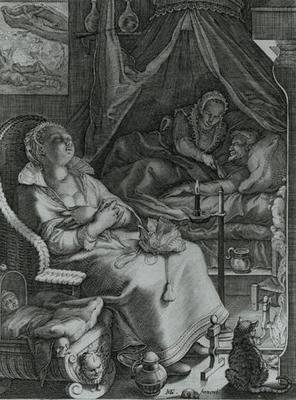 Om natten er de fri fra sinnets bekymringer av Pieter Jansz Saenredam