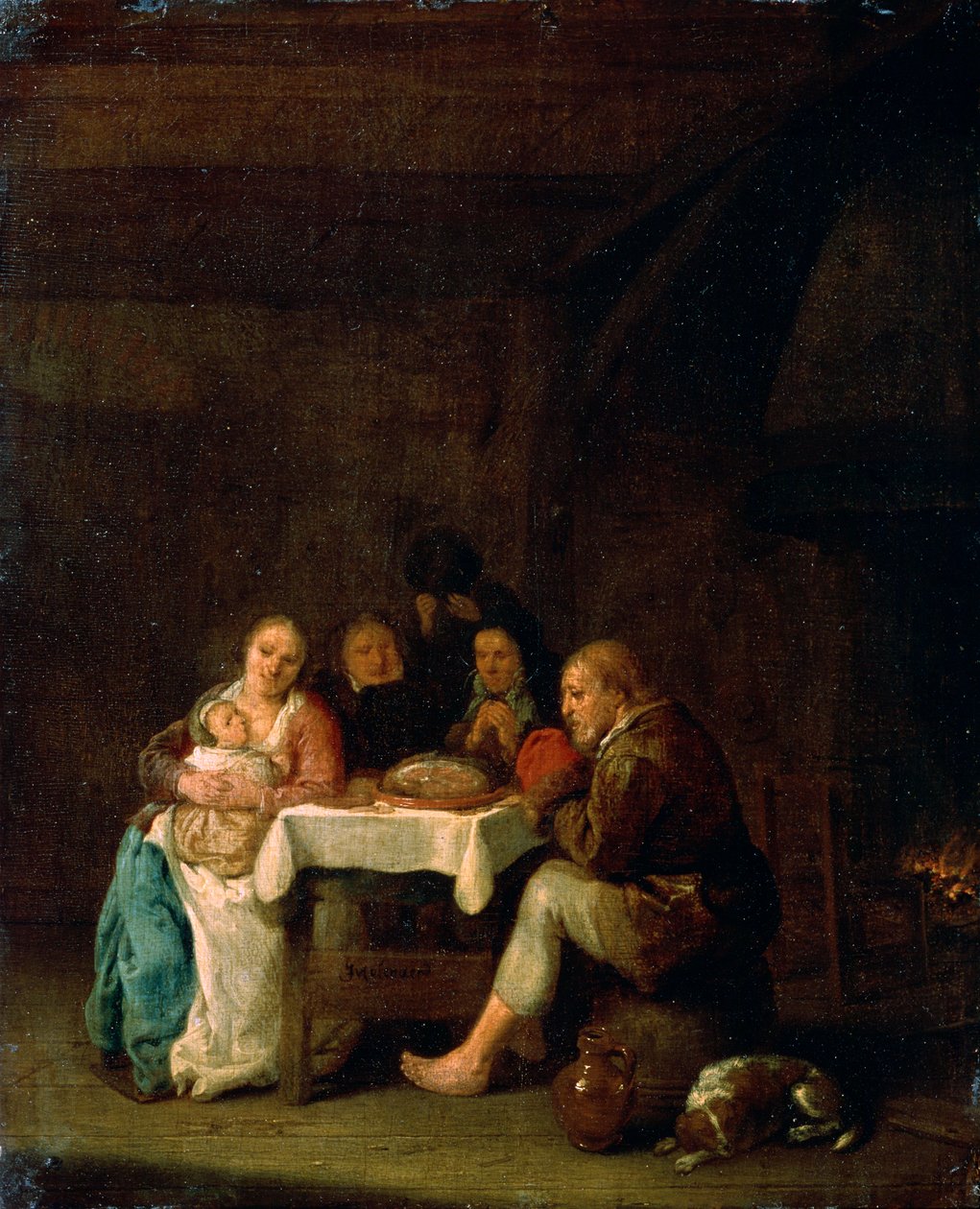 Bønnen før middag, 1600-tallet. av Pieter Meulener