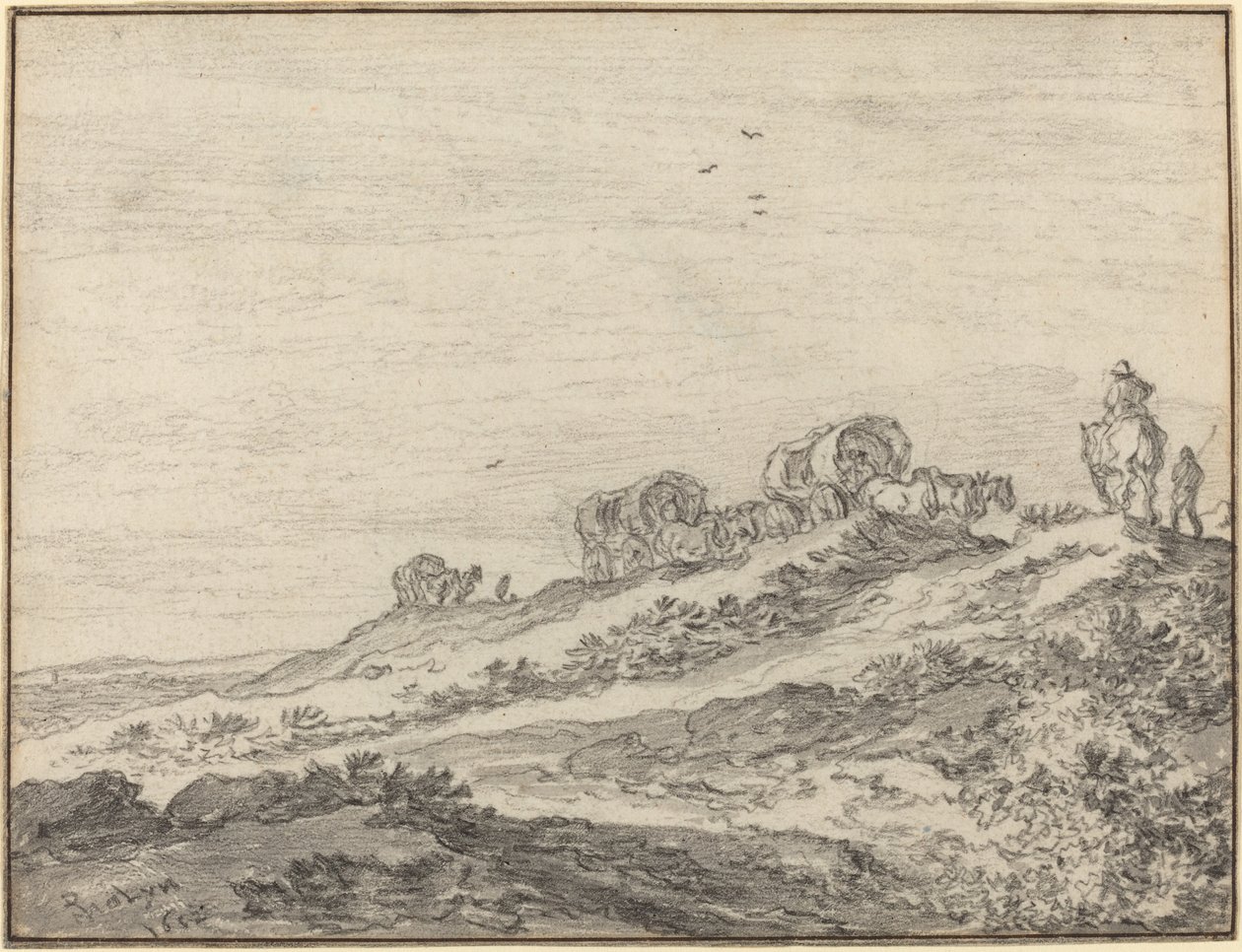 Reisende langs Crest of a Hill av Pieter Molijn