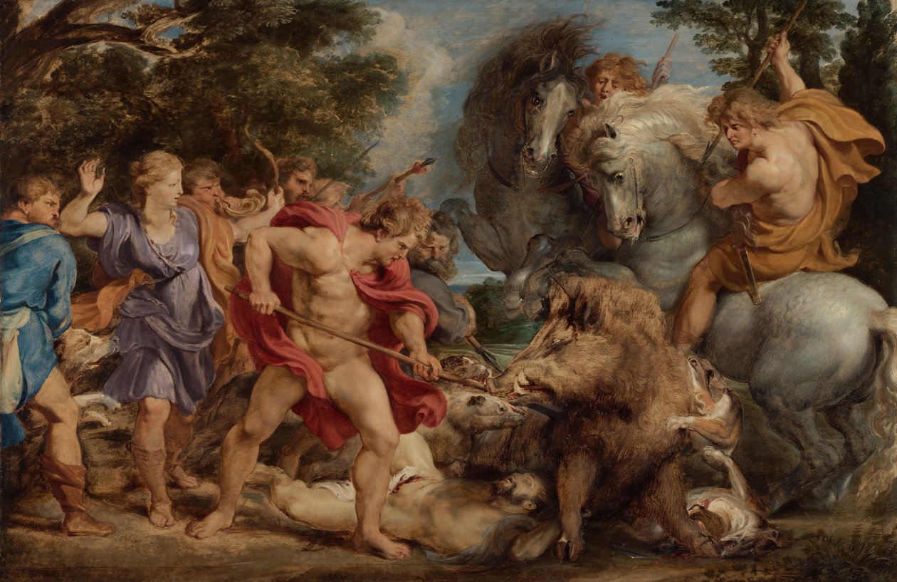 Den calydonske villsvinjakten, ca. 1612 av Peter Paul Rubens