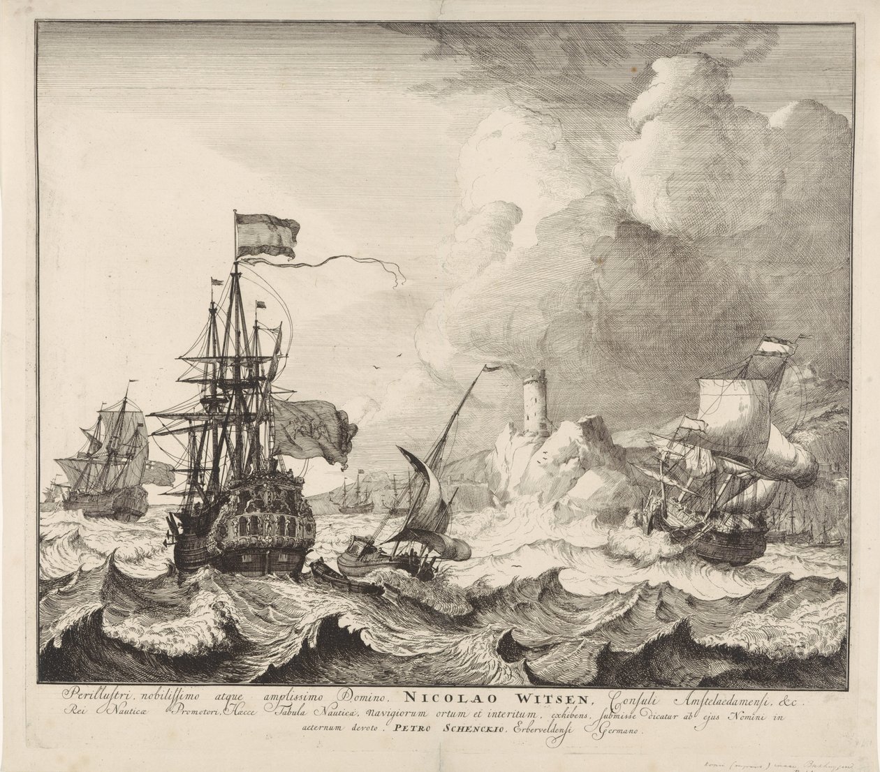 Skip i storm av Pieter Schenk (I)