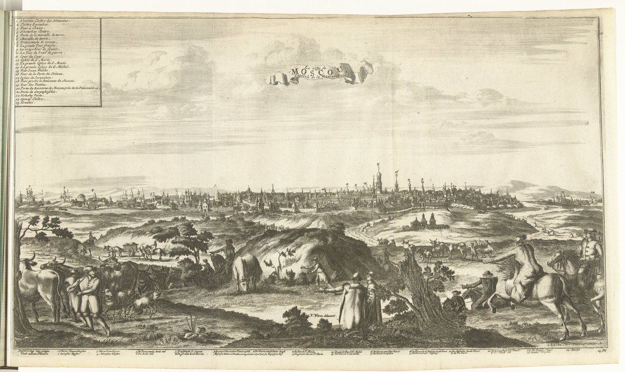 Utsikt over Moskva, 1726 av Pieter Van der Aa