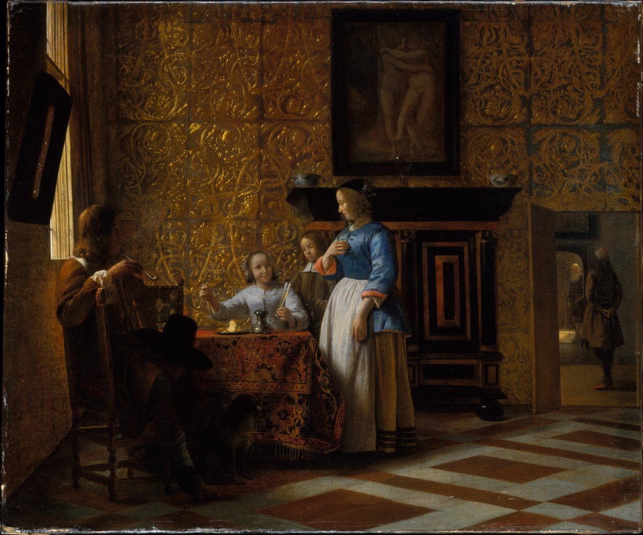 Interiør med figurer av Pieter de Hooch