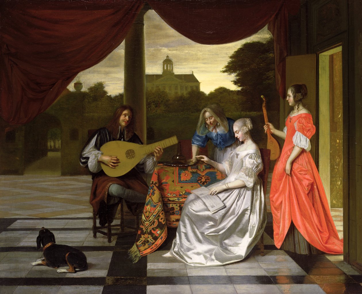 Musikalsk scene i Amsterdam av Pieter de Hooch
