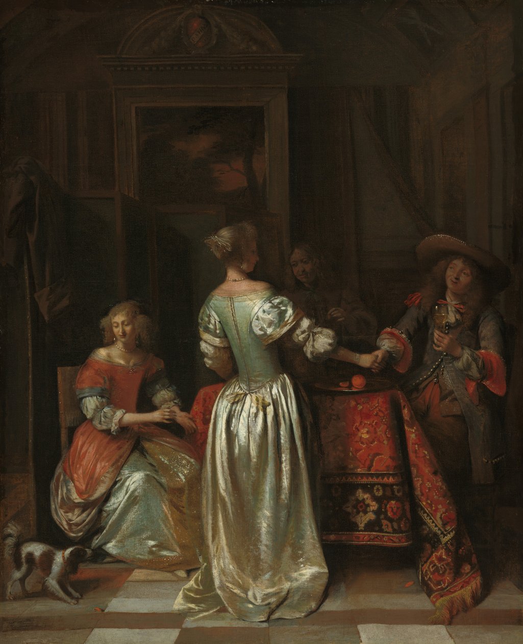 The Greeting, ca. 1675 (olje på lerret) av Pieter de Hooch