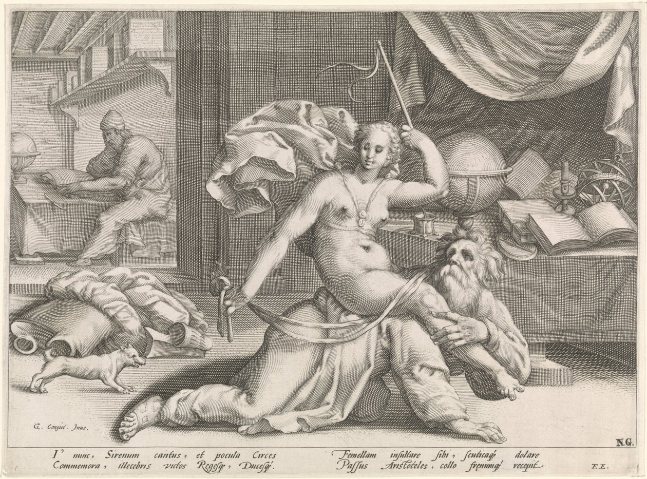 Aristoteles og Phyllis av Pieter de Jode (I) (attributed to)