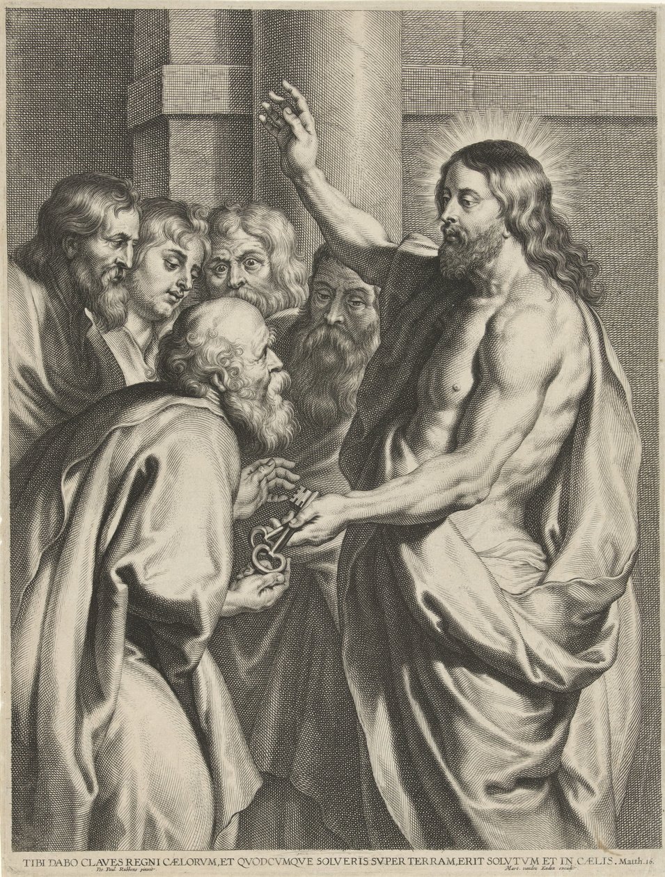 Kristus gir Peter nøklene av Pieter de Jode (I)