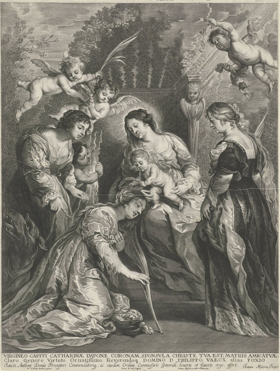 Kristusbarnet kroner H. Catharina av Pieter de Jode (II)