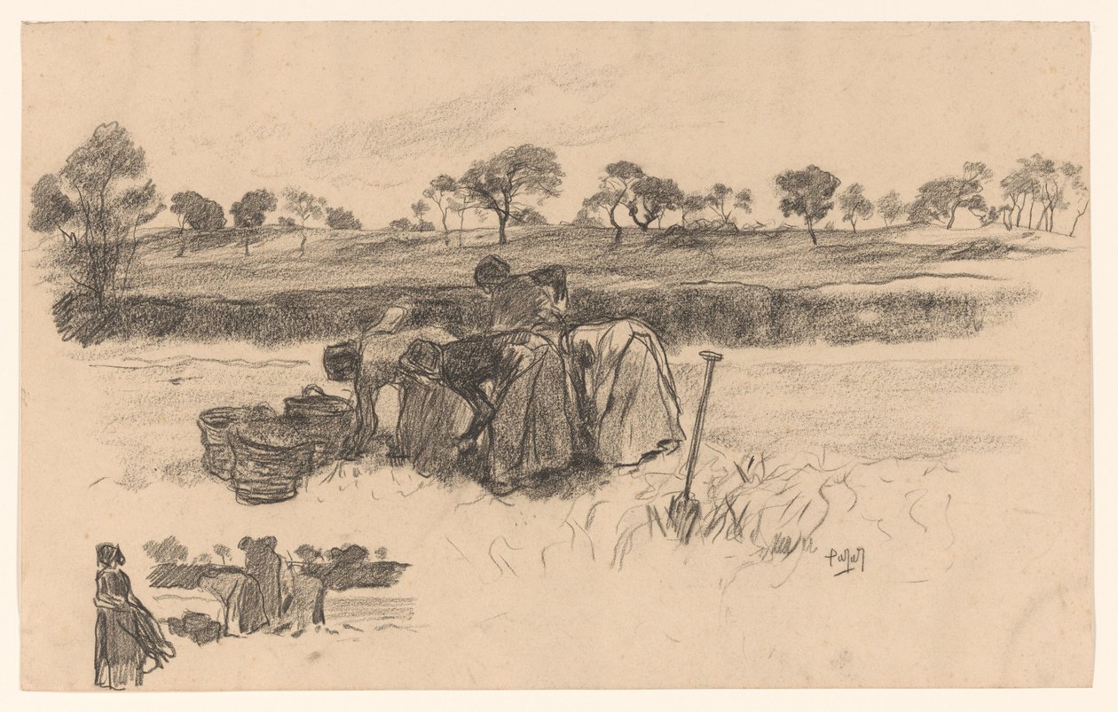 Arbeidende kvinner i felten av Pieter de Josselin