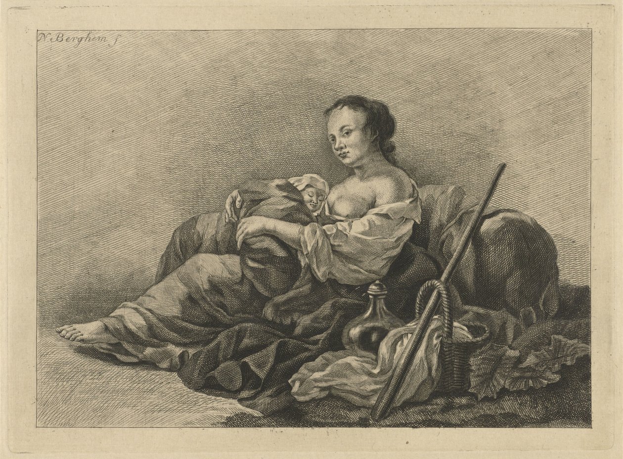 Gjeterinne med barn av Pieter de Mare